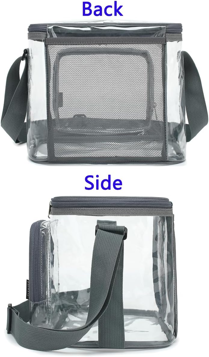 FlowFly Insulated Reusable Lunch Bag Adult Large Lunch Box for Women and Men with Adjustable Shoulder Strap,Front Zipper Pocket and Dual Large Mesh Side Pockets,Cherry - Colors B