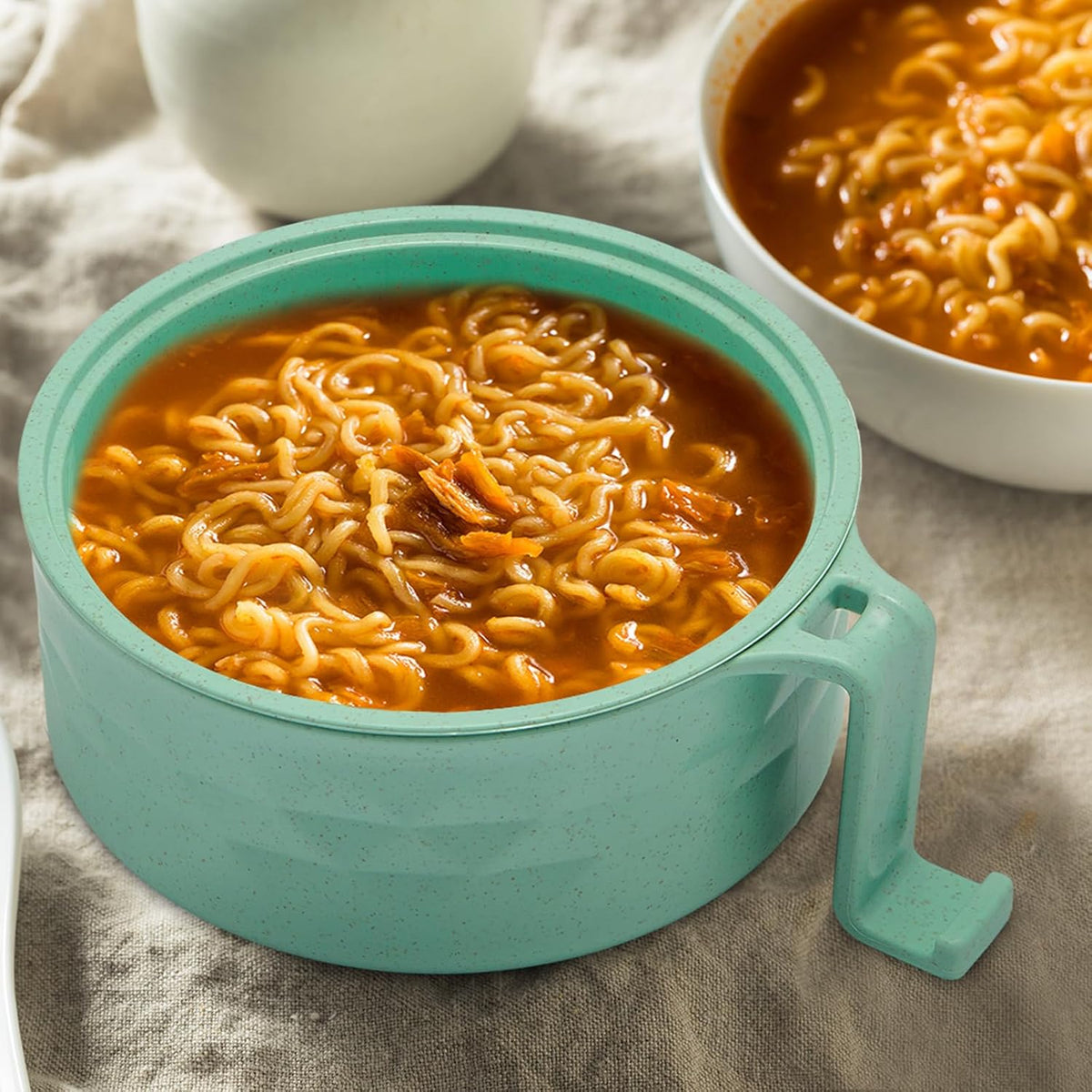 2 Sets 40 oz Microwave Ramen Bowl with Handles, Yellow,Orange