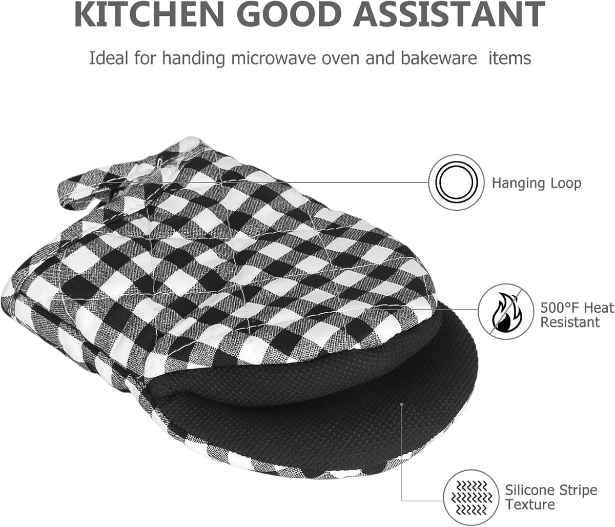Goldmeet Mini Oven Mitts 2-Pack, 7"x5.5", 500°F Silicone Grip, Gray
