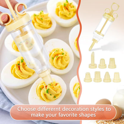 3 Pack Deviled Egg Containers with Lid and 8 Pcs Deviled Egg Injector Piping Tool, Egg Organizer for Refrigerator, Fridge Stackable Countertop Portable Egg Platter (pink,blue,green)