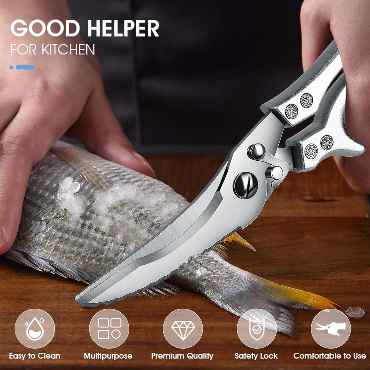 PURPLEBIRD Heavy Duty Poultry Shears - Kitchen Scissors Dishwasher Safe