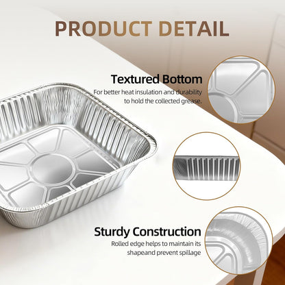 20 Pack 9x13 Aluminum Foil Pans with Lids - Heavy Duty Disposable Baking Pans, Oven Safe Steam Table Trays for Cooking, Meal Prep, Catering, Party, Food Storage & Transport - Silver, 2.5" Deep