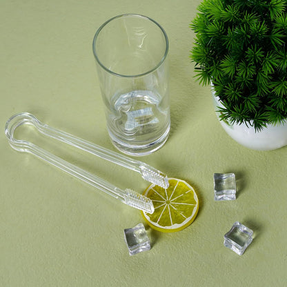 10 Pcs Plastic Buffet Serving Tongs, Clear Kitchen Tongs Mini Serving Utensil Tongs for Food Ice Salad Buffet Barbecue Cookies, 6.3 Inches