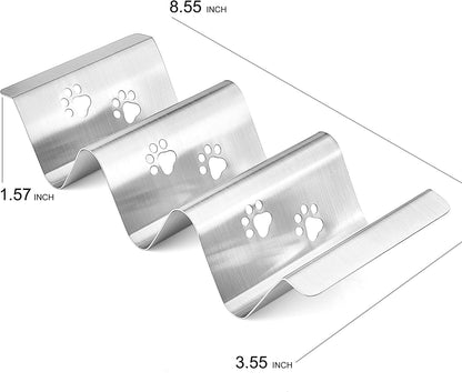 Mini Taco Holders Set of 6 Stainless Steel Taco Holder for Kids Taco Night - Premium Easy To Use and Clean Taco Stand For 3 Soft Hard Shell Tacos - Perforated with Bear Paw