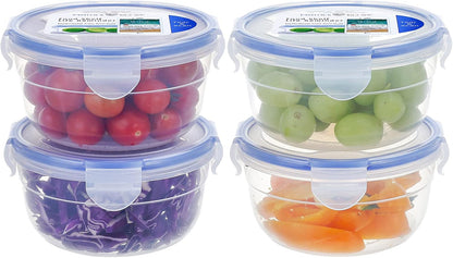 KIGI Airtight Reusable Meal Prep Containers, Leak-Proof & Stackable, 4-Sided Locking Lids, Ideal for Food Storage, Lunch & Leftovers, Microwave, Freezer & Dishwasher Safe, 39 oz, 4.8 Cup, 12 Piece Set