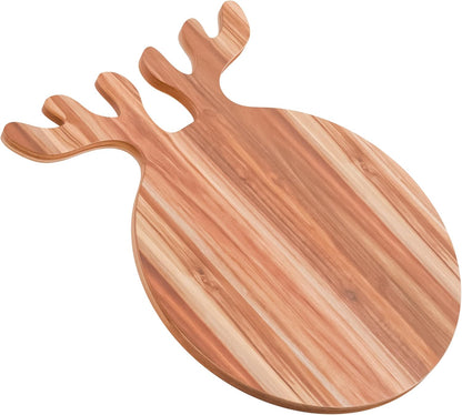 New – Reindeer Charcuterie Board – Acacia Wood Christmas Cutting Board (17x13in) Holiday Serving Tray, Winter Cheese Board, Wooden Christmas Platter & Kitchen Decor Gift for Festive Entertaining