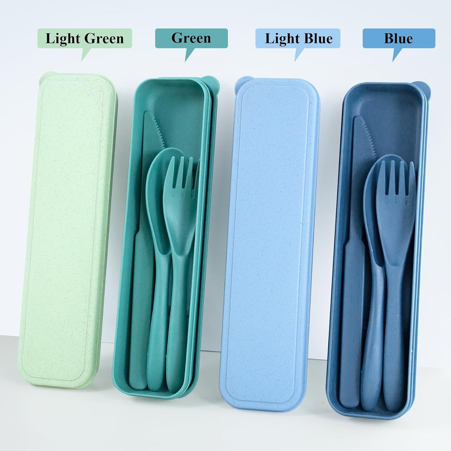4 Sets Reusable Utensils Set with Case, Travel Utensils with Case, Reusable Utensils for Lunch Box Accessories, Portable Lunch Utensils Set for Travel Daily Use