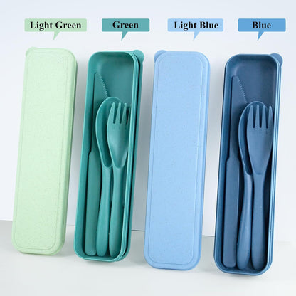 4 Sets Reusable Utensils Set with Case, Travel Utensils with Case, Reusable Utensils for Lunch Box Accessories, Portable Lunch Utensils Set for Travel Daily Use
