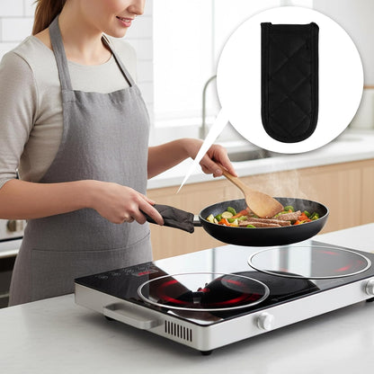 ZUFECY 4-Pack Cotton Handle Covers, Heat Resistant Sleeves for Cast Iron Cookware, Multi-Pattern Set for Cooking and Serving