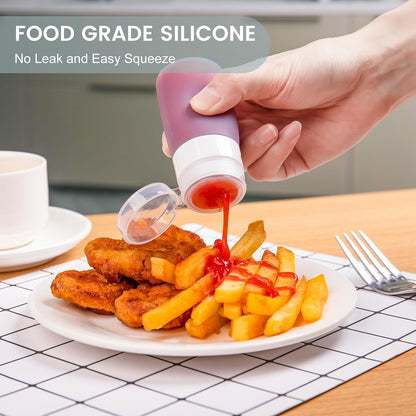 MICEBAY 2 oz Condiment Squeeze Bottles, Leakproof Salad Dressing Container