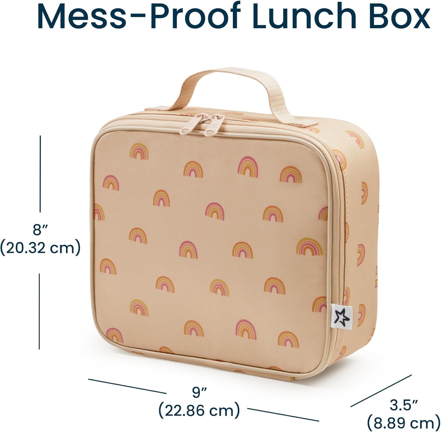 Tiny Twinkle Insulated Lunch Box for Girls and Boys | Durable and Reusable for School & Travel | Ages 3 and Up | Waterproof and Easy to Clean | PFAs and BPA Free（Boho Rainbow）