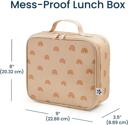 Tiny Twinkle Insulated Lunch Box for Girls and Boys | Durable and Reusable for School & Travel | Ages 3 and Up | Waterproof and Easy to Clean | PFAs and BPA Free（Boho Rainbow）