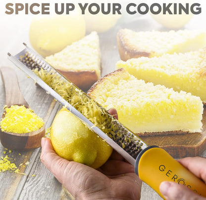 Stainless Steel Lemon Zester with Handle, Citrus Zester Grater for Cheese