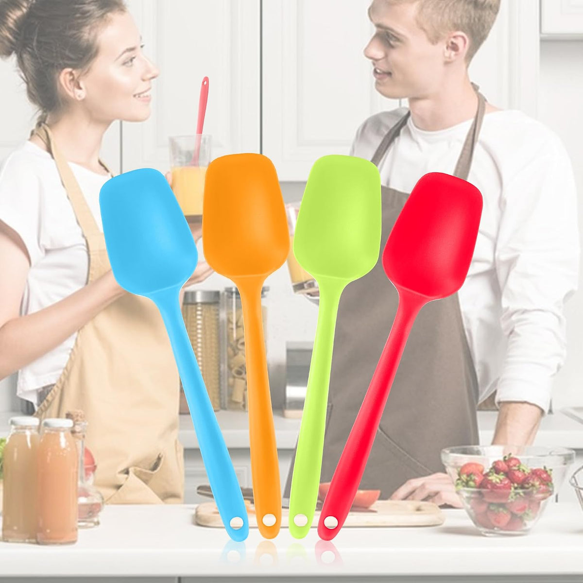 Silicone Spoon Spatula Set Food Grade Kitchen Utensils Heat Resistant