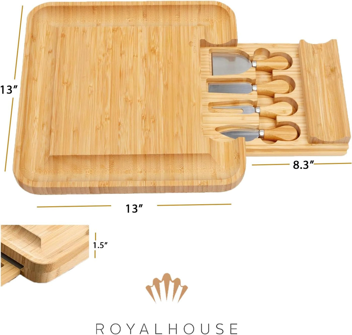 Bamboo Cheese Board and Charcuterie Boards Set & Serving Tray