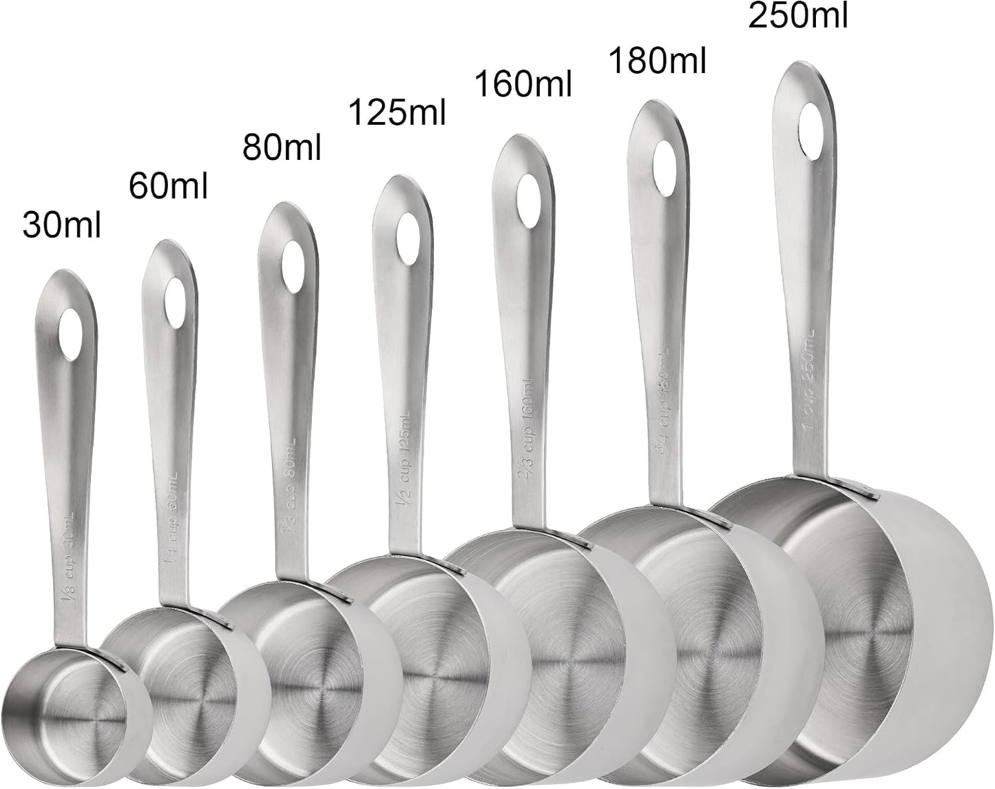Measuring Cups and Spoons Set of 12, Stainless Steel Stackable Measuring Cups and Spoons Set With Leveler, Metal Measuring Spoons and Cups for Dry or Liquid Ingredients During Kitchen & Baking