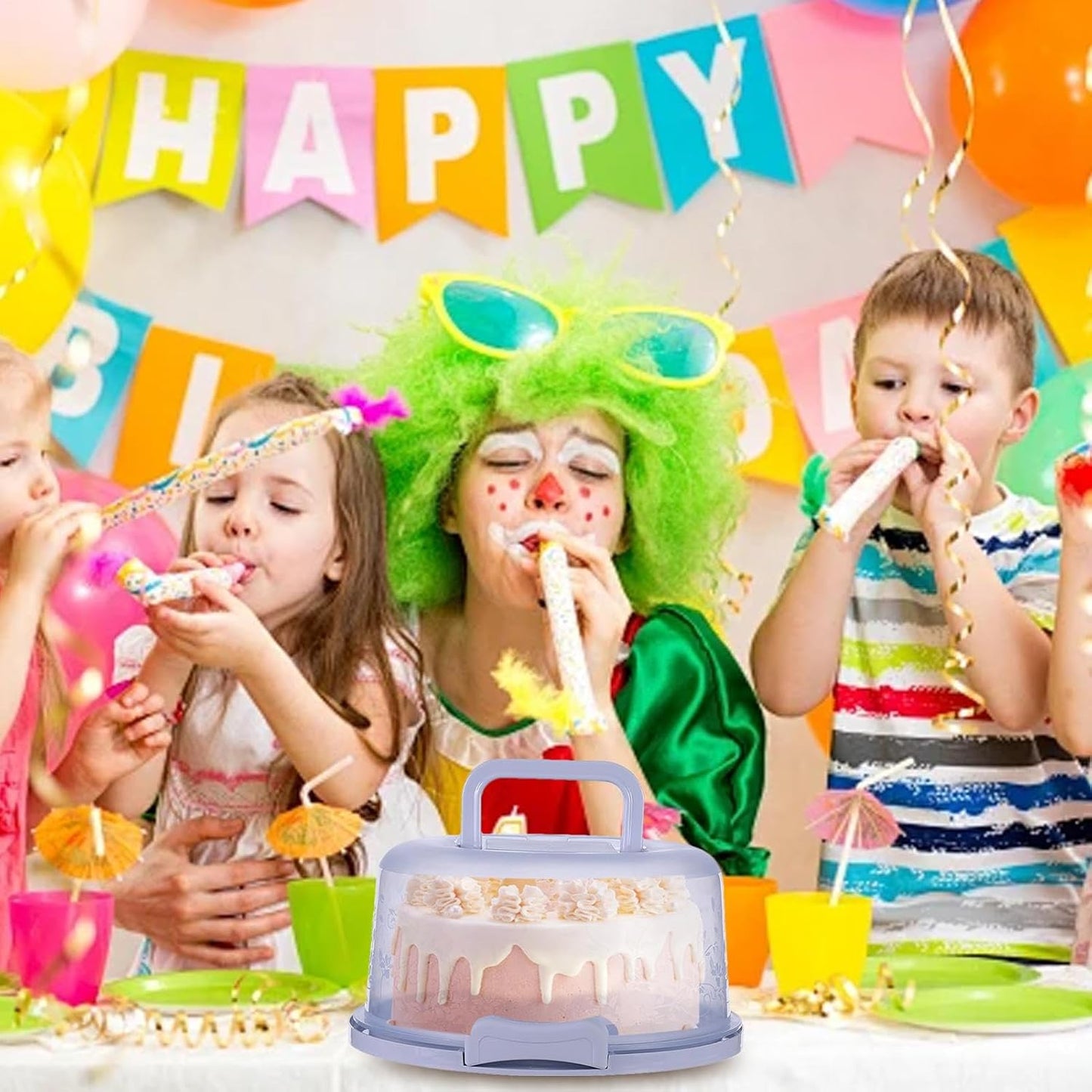 Cake Carrier, Cake Carrier With Lid And Handle, 10x8.6x4.9 Inches, Transparent Dome Reusable Airtight Box, Reusable, Portable, Microwaveable, Dishwasher Safe