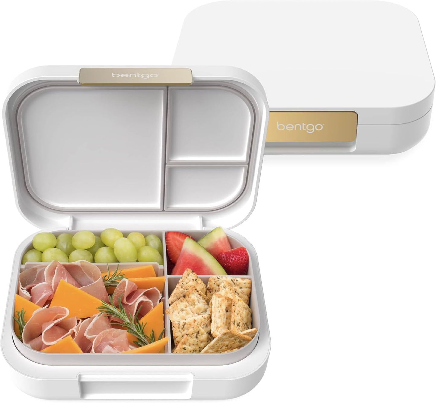 Bentgo Modern - Adult & Teen Bento Lunch Box; 3-4 Compartments, Leak-Resistant, 5.5 Cup Capacity/44 fl oz, Improved Locking Clips, Reusable, BPA-Free, Dishwasher/Microwave Safe Tray (Dark Gray)