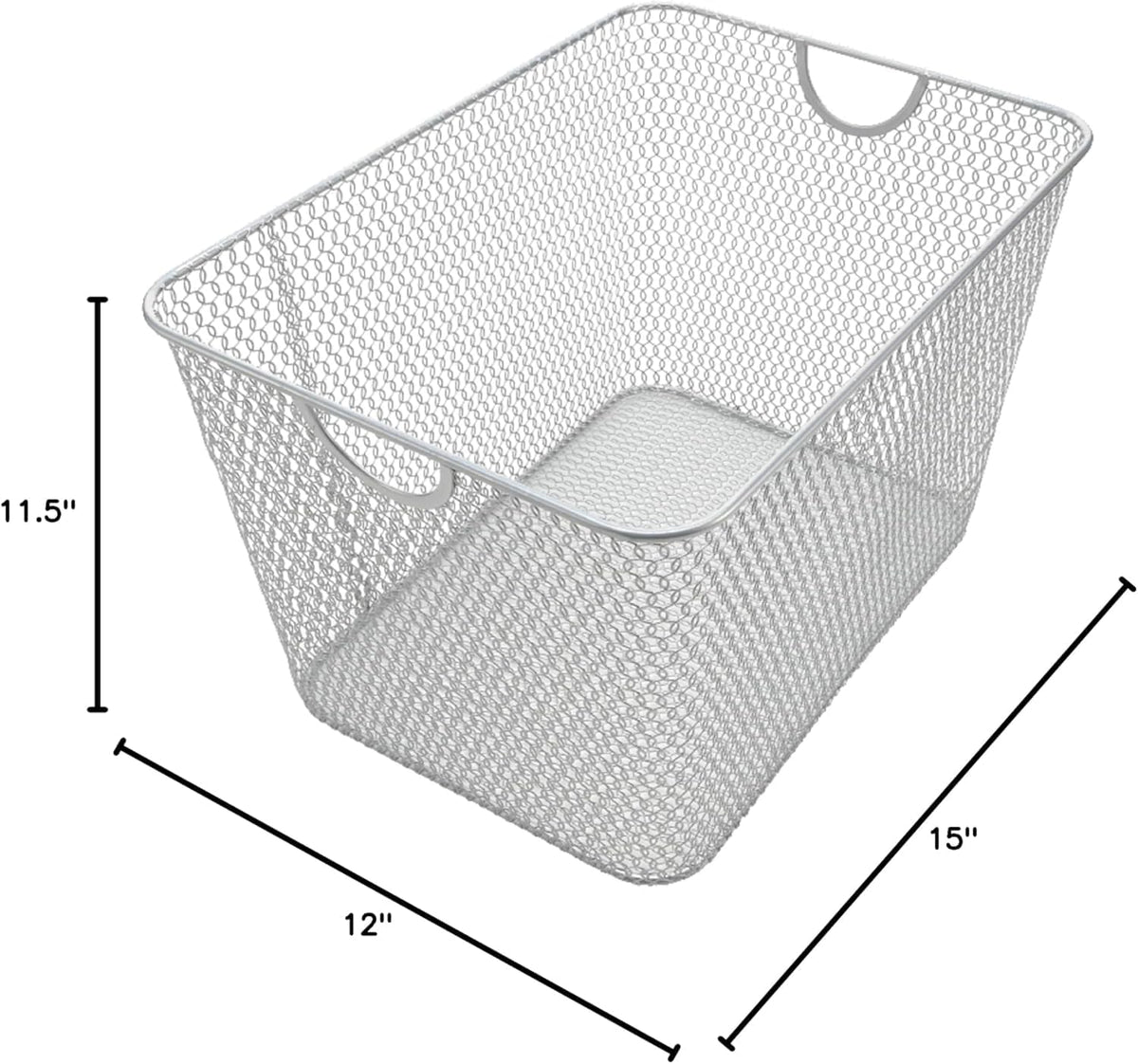 YBM HOME Kitchen Pantry Organizer Wire Basket for Shelves, Cabinets, Pantry, Countertop, Mesh Open Storage Bin Metal Basket for Organizing Food Supplies 12 x 7.8 x 5.8