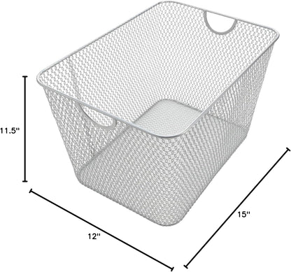 YBM HOME Kitchen Pantry Organizer Wire Basket for Shelves, Cabinets, Pantry, Countertop, Mesh Open Storage Bin Metal Basket for Organizing Food Supplies 12 x 7.8 x 5.8
