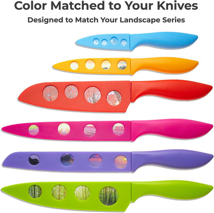 CHEF'S VISION Landscape BladeKeepers, 6 Color-Matched Knife Blade Covers