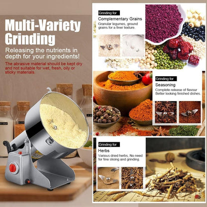 LEJIEYIN Electric herb Grinder 550g High Speed Electric Stainless Steel Spice Flour Mill Herb Grinder Powder Machine for Dry Food Grin
