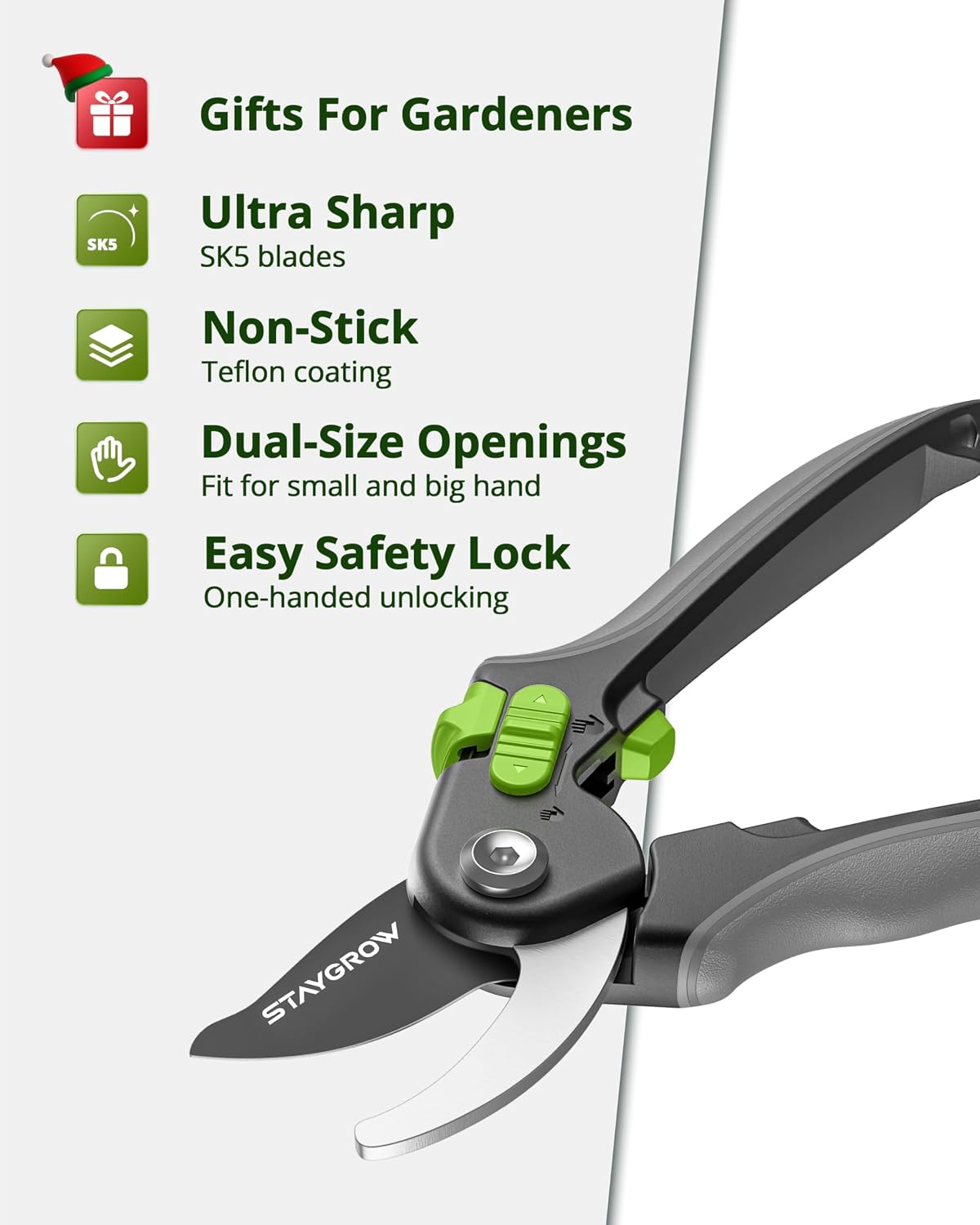 2pcs 6.5" Pruning Shears for Gardening Ultra Sharp Garden Scissors