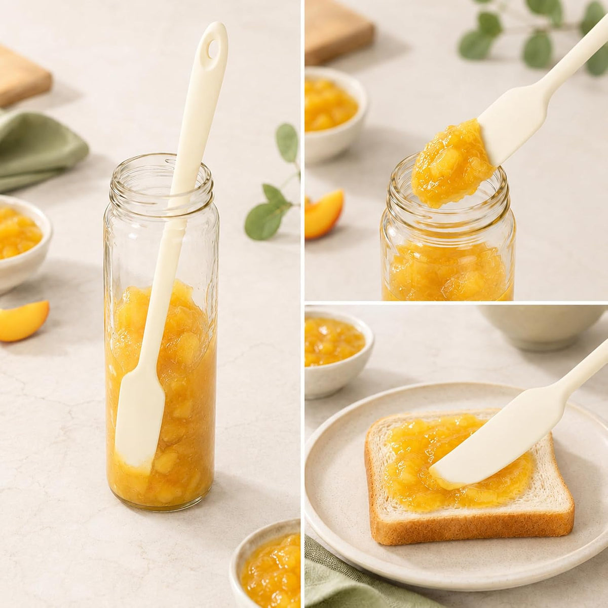 11 Inch Long Handle Stir Spatulas Long Silicone Scraper Spatulas 2 Pack