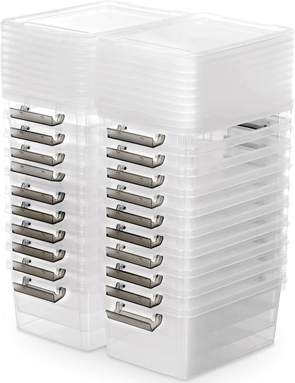 Citylife 6Packs 7.8Qt Plastic Storage Bins with Lids, Clear Organizer | Stackable totes Containers for Craft Supplies, Documents,Garage,Toys,Office and Classroom