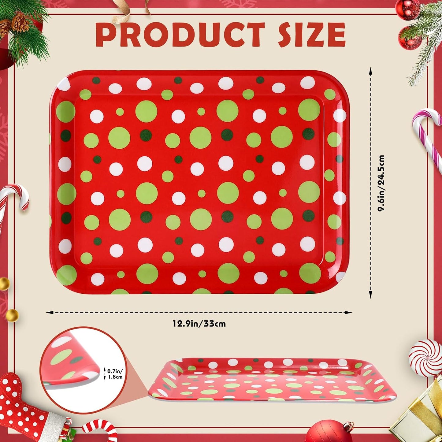 4 Pcs Valentine's Day Serving Tray 13 x 10 Inch Heart Reusable Serving Platter Melamine Dessert Plate Dish for Valentine's Day Party Decorations Supplies