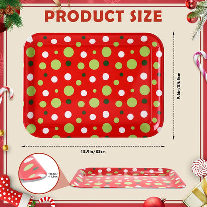 4 Pcs Valentine's Day Serving Tray 13 x 10 Inch Heart Reusable Serving Platter Melamine Dessert Plate Dish for Valentine's Day Party Decorations Supplies