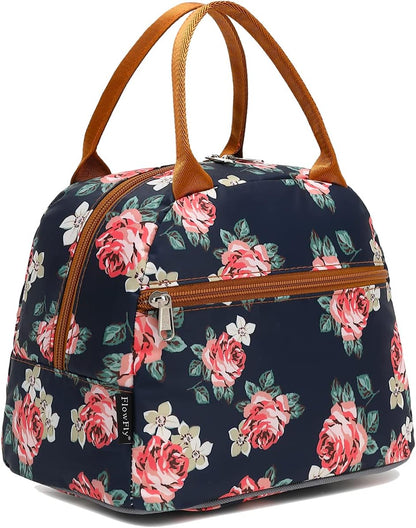 FlowFly Insulated Lunch Cooler Bag - Tote Bag Organizer for Women/Men, Black - Colors B