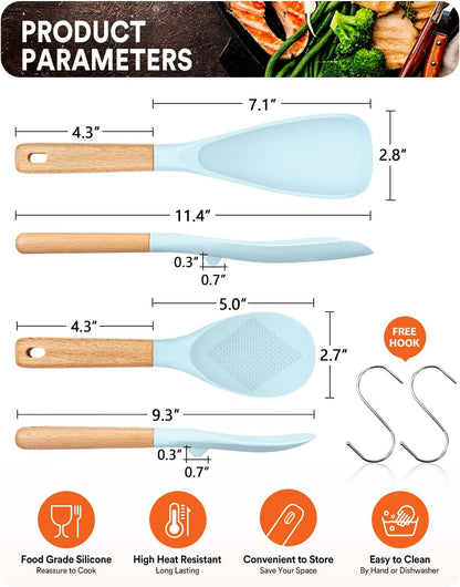 Badiano Cooking Spoon and Rice Scooper for Nonstick Cookware,Multi-function