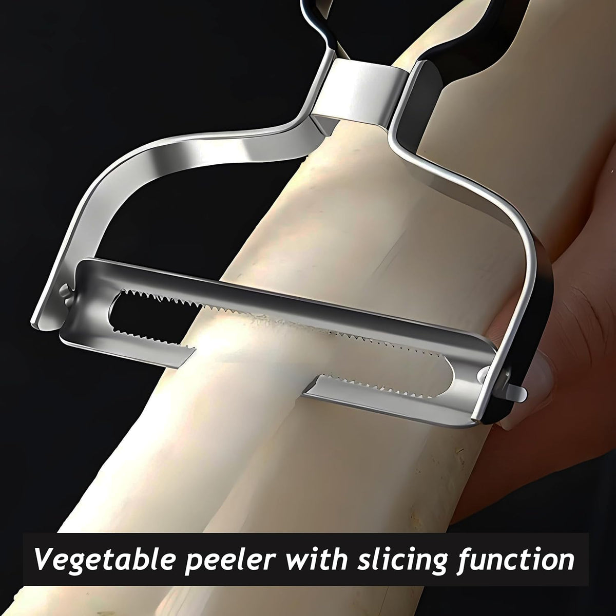 Larger Wide Mouth Kitchen Vegetable Peelers Cabbage Peeler (Serrated Y- Peeler) (Red)