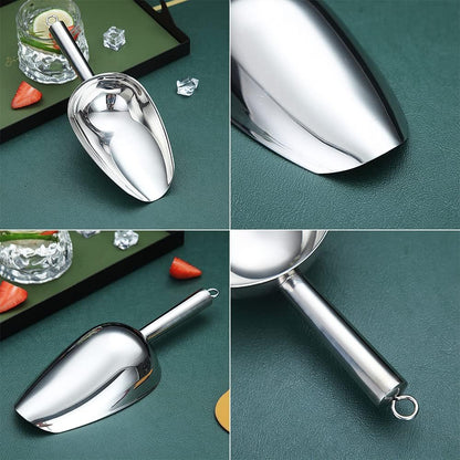 Gold Ice Scoop, Fashion Ice Cream Scoop, Premium Stainless Steel Cookie Scoop, Dog Food Scoop, Sturdy Flour Scoop, Utility Candy Scoop, Dishwasher Safe (8oz/9 Inch)