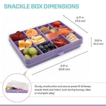 melii Snackle Box |12-Compartment Snack Container with Removable Dividers, BPA-Free Food Storage for Travel, School & On-the-Go Snacks, Kids & Family Organizer (Grey)
