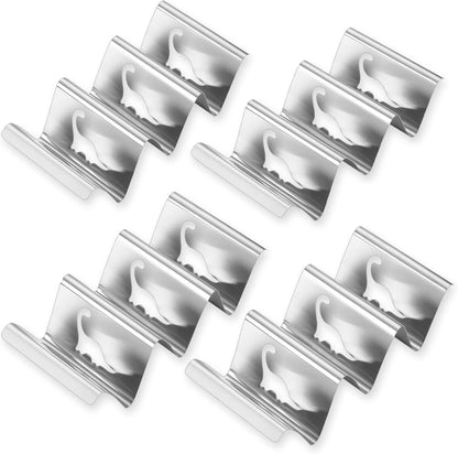 Taco Holders for Grill-Taco Holders Set of 4 - Stainless Steel Taco Holder for Kids Taco Night - Premium Easy To Use and Clean Taco Stand For 3 Soft Hard Shell Tacos - Perforated with Dinosaur