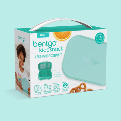 Bentgo Kids Snack - 2 Compartment Leak-Proof Bento Box Container for Snacks and Small Meals, Easy-Open Latch, Dishwasher Safe, BPA-Free for School, Daycare, & Sports - Ideal for Ages 3+ (Gray)