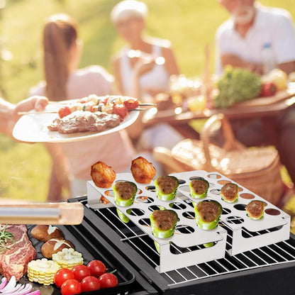 2 Pack Jalapeno Popper Holder for Grill with Jalapeno Corer Tool,For Use In Chili Roaster and Ovens,Perfect for Cooking Chili, Chicken Legs, Wings, or Peppers