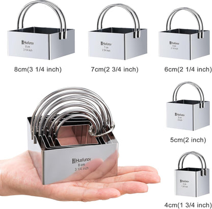 Husfunov Biscuit Cutter Set, Round Cookie Cutters with Handle