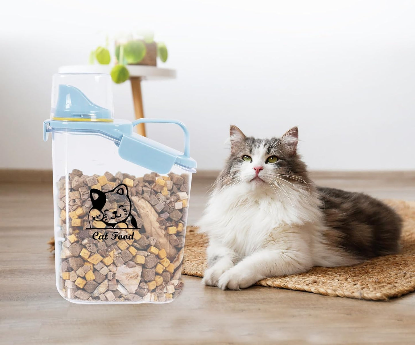 Dog Food Storage Container Airtight Portable Dog Food Container with Handled Lid and Pour Spout,Food Storage for Dog Dry Food Small Pet Food Container with Measuring Cup for Home, Travel,2.8L