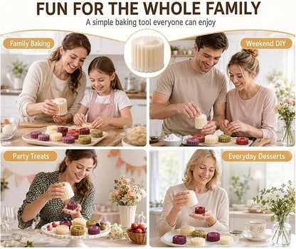 2Pcs Sunflower Patterned Round Hand-Press Mooncake Double Ended Pastry Mold