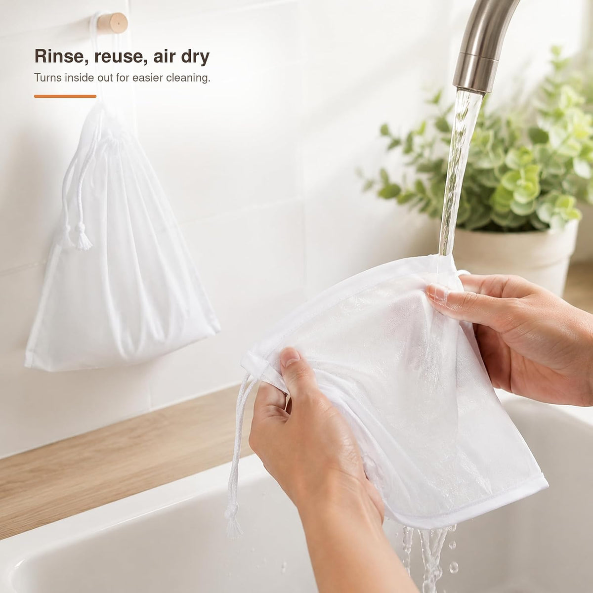 Kimmama Nut Milk Bag, Cheese Cloth Bag for Straining, Nylon, 7.9x11.8",4Pcs