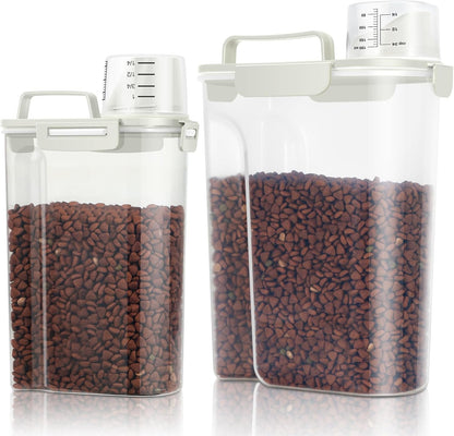 TBMax Pet Food Storage Containers 2 Pack 8-10 Lbs Airtight Dog Food Container Dispenser with Large Spout & Portable Handle, Travel Dog Treat Cat Food Storage Bin Bird Seed Container