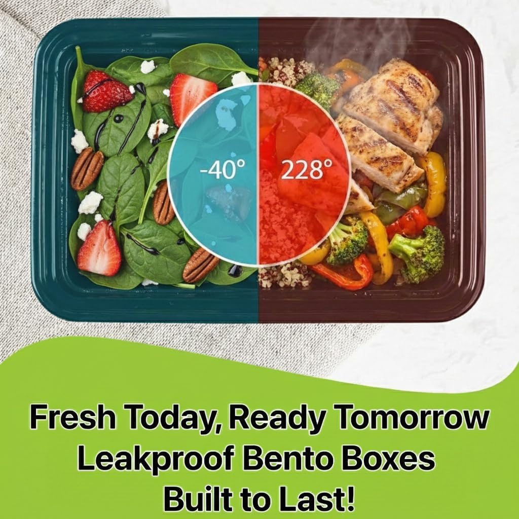 Meal Prep Containers [10 Set] 38 oz with Lids, 1 compartment, Stackable, Reusable, Leakproof, Food Safe, Microwave, Freezer & Dishwasher Safe for Food Prep Storage Bento Box (10 Set, 38 oz)