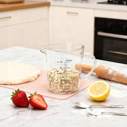 Glass Measuring Cup,Liquid Measuring Cups with 3 Scale(700ml,24oz,3cups) for Kitchen,Restaurant Baking,Cooking,Prepping