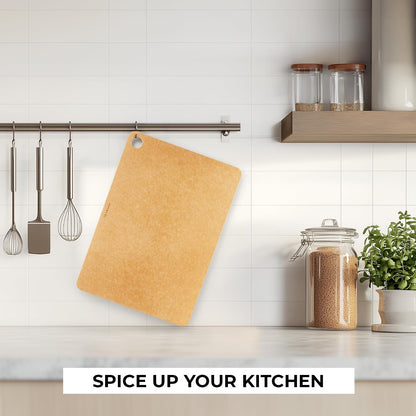 Freshware Wood Cutting Boards for Kitchen, Juice Groove, Non-Slip Silicone Feet, Dishwasher Safe, Medium 12" x 9" and Large, 15" x 11.25", Set of 2, Natural