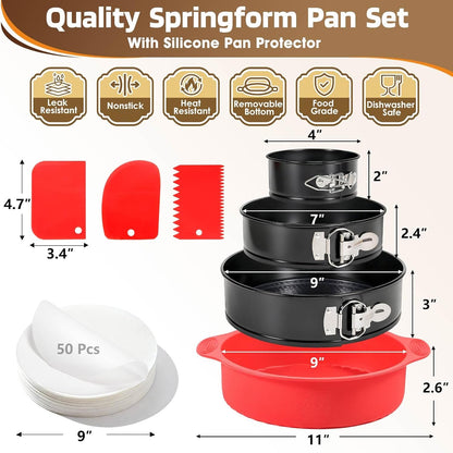 9 Inch Nonstick Springform Pan Cheesecake Pan with Removable Bottom