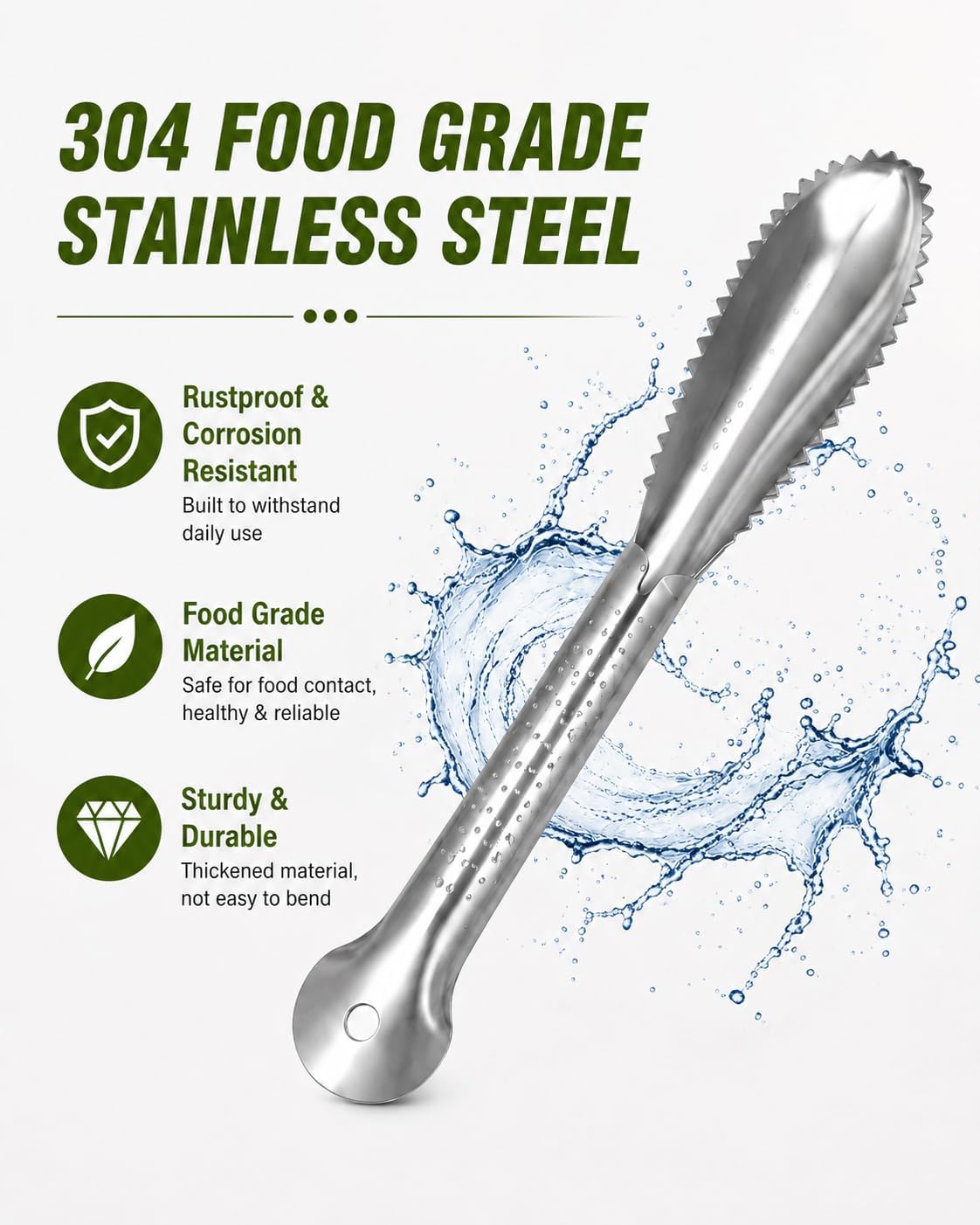 2-Pack Large Fish Scraper, 304 Stainless Steel Fish Scaler, Non-Slip Handle