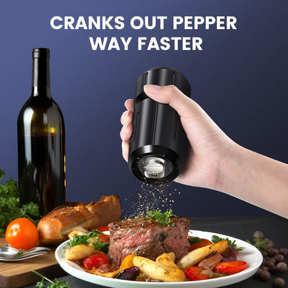 Luvan Professional Grade Pepper Grinder,External Adjustable Coarseness Manual Pepper Mill Grinder, Heavy Duty Aluminum Coarse Pepper Grinder Refillable,Spice Grinder with Stainless Steel Burrs (Gray)